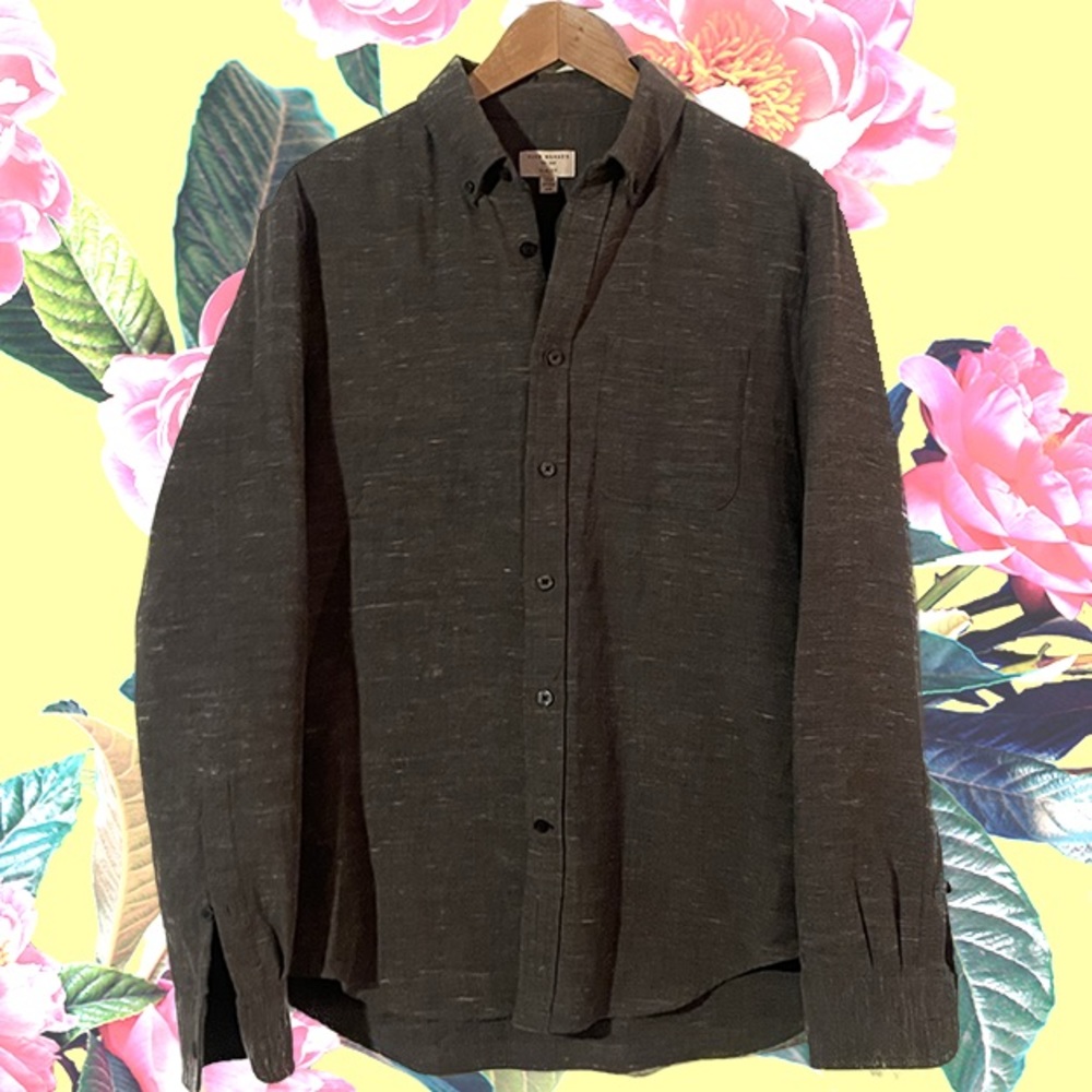 Club Monaco slim-fit grey button down shirt
